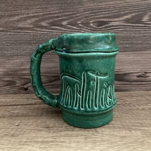 Vintage Tahitian Lanai Bamboo Tiki Mug Waikiki Green Hawaii Polynesian 50s 60s